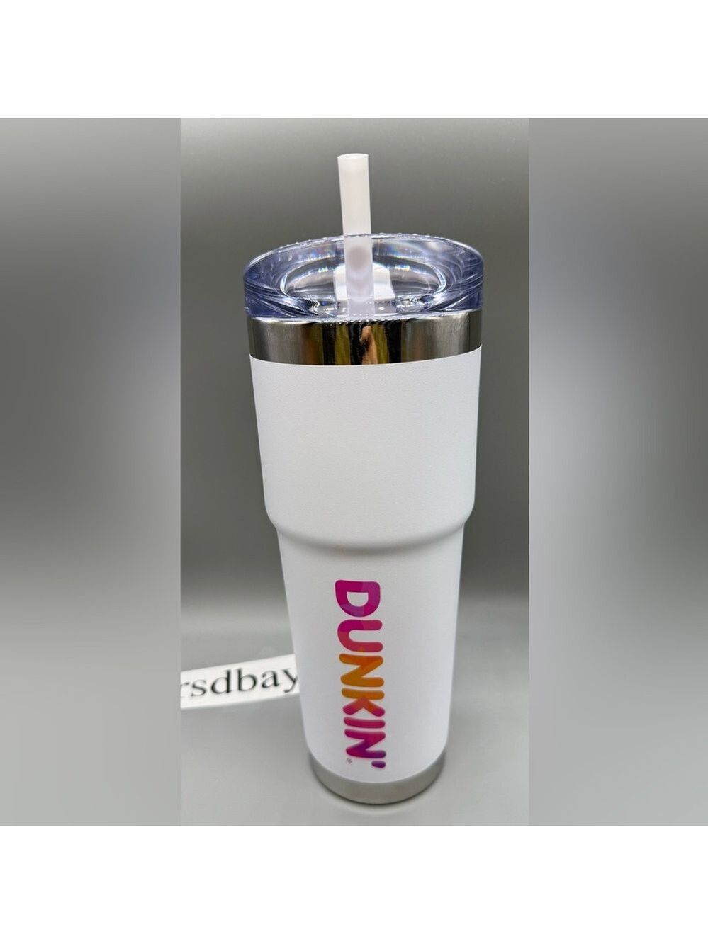 RARE- NEW SUMMER 2025 Dunkin' Americana Stainless Steel Tumbler 32oz/WHITE/NWT
